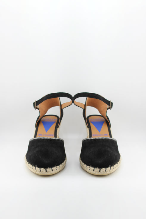 Verbenas Suede Espadrille Plain Wedge Sandals